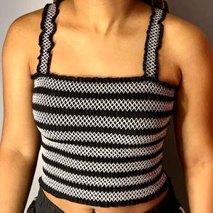 Aeropostale Black & White Crop Top